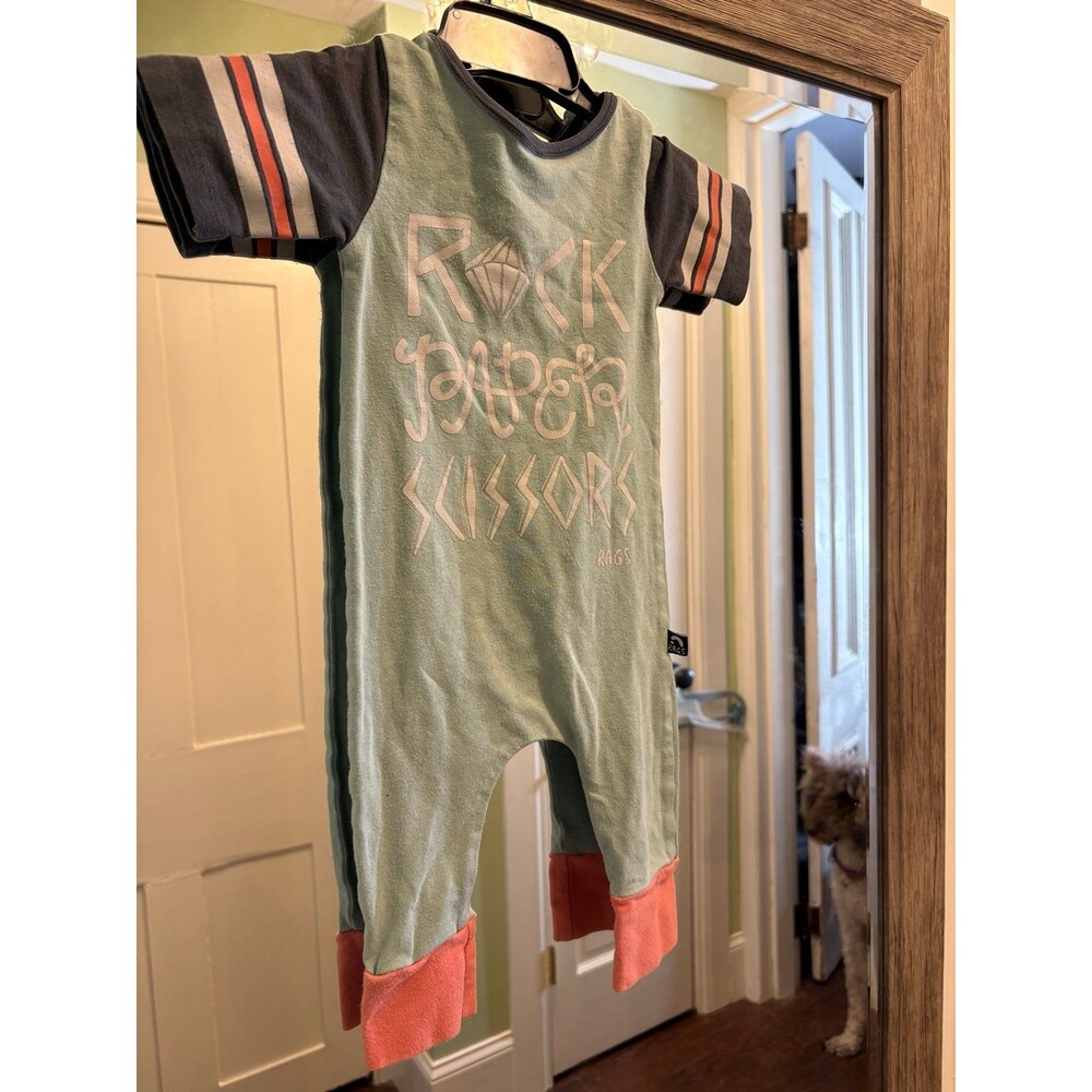 Rags size 3-6 months rock paper scissors baby romper